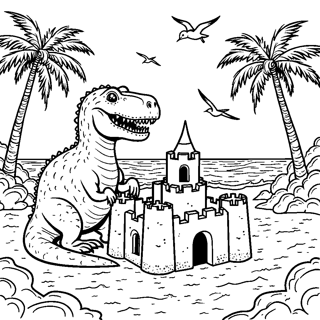 The T-Rex's Beachside Masterpiece