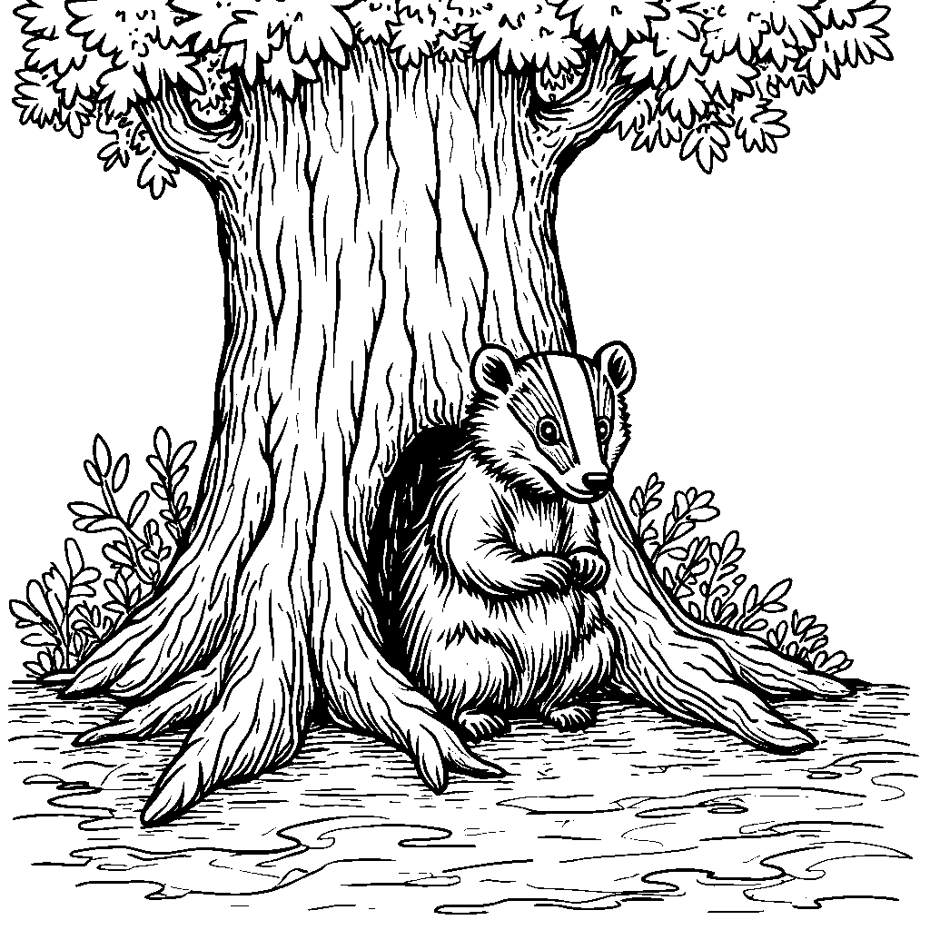 A tree that's home to a wise old badger digging its den