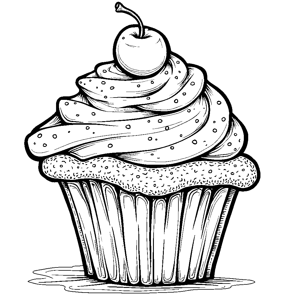 A letter V as a giant cupcake with frosting