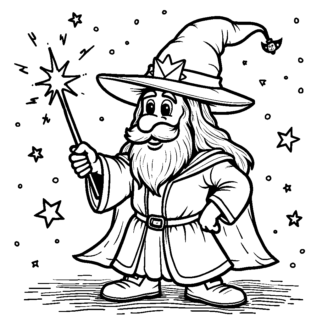 A letter V dressed as a wizard with a magic wand