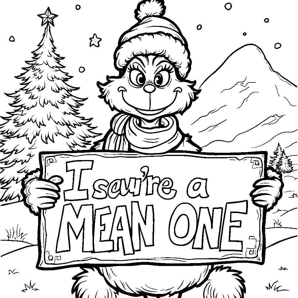 A Whoville Resident Holding a 'You're a Mean One' Sign