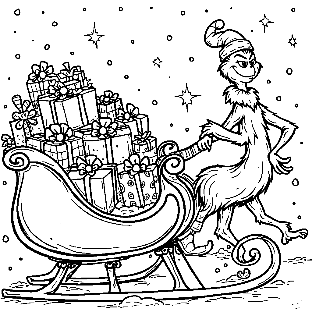 The Grinch's Sleigh with Presents Galore