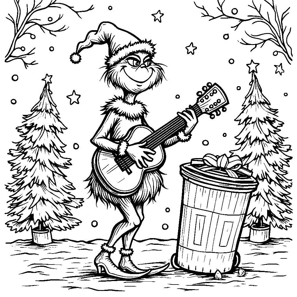 The Grinch's Trash Can Lid Guitar