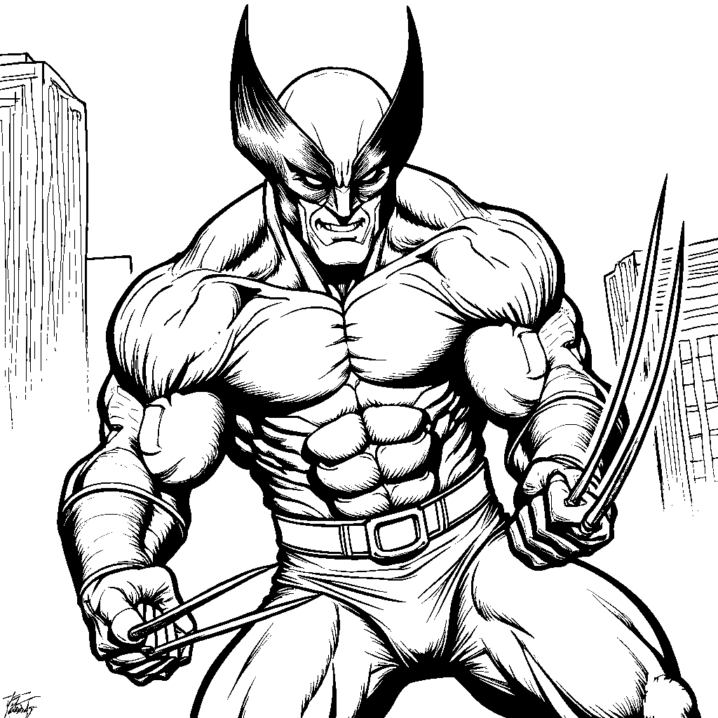 Wolverine's claws extended, ready for battle