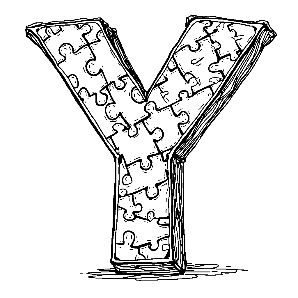 The letter Y made from puzzle pieces coming together