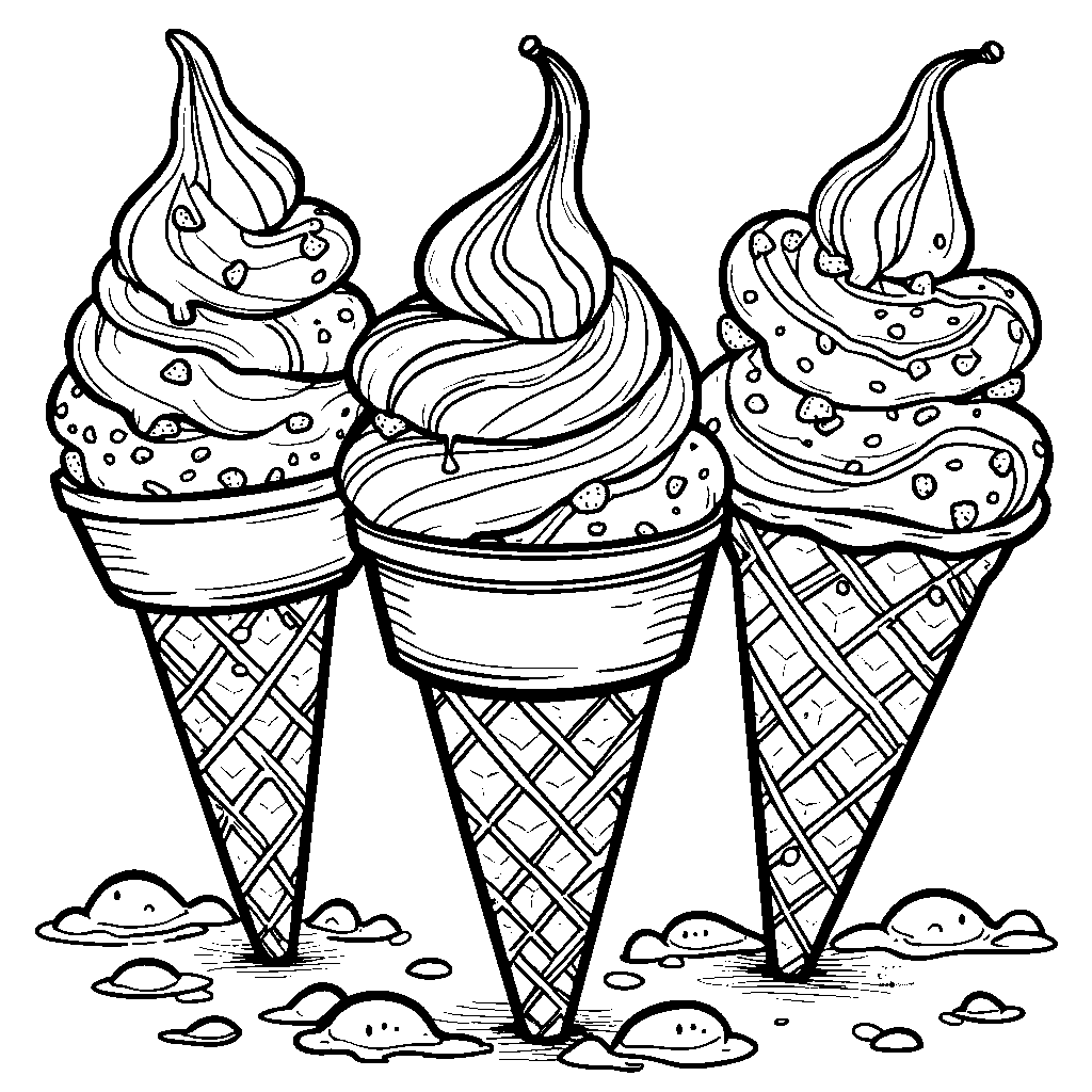 Y-shaped ice cream cones with various toppings