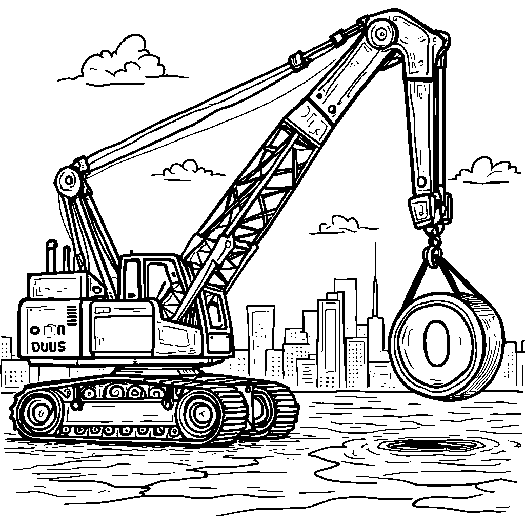 A zero-themed crane lifting heavy loads