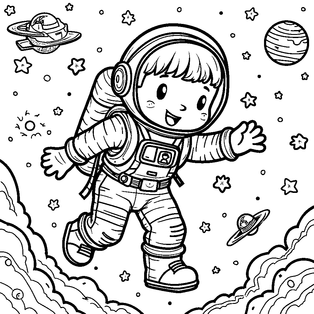 Zero as an astronaut exploring outer space