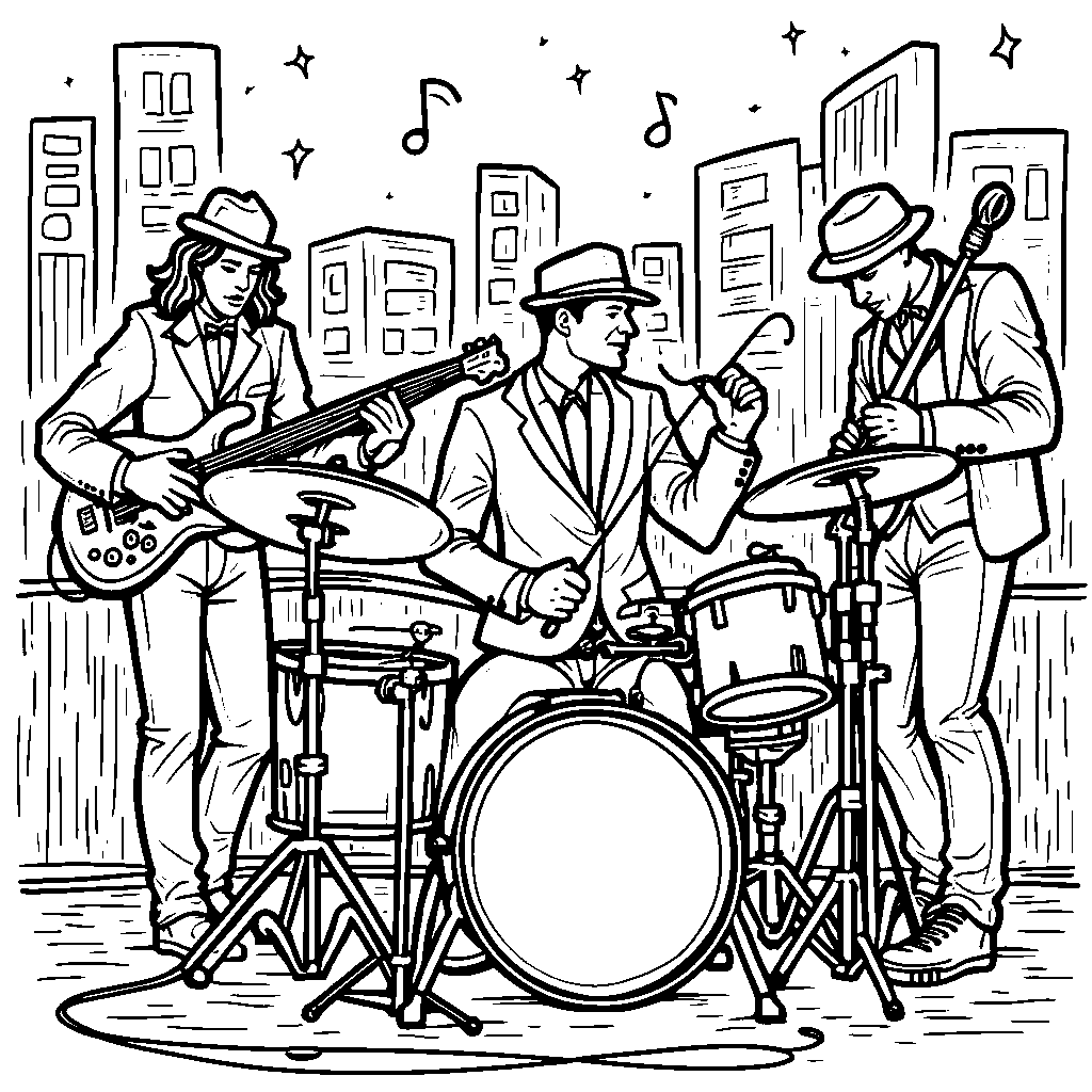 Zero playing drums in a jazz band